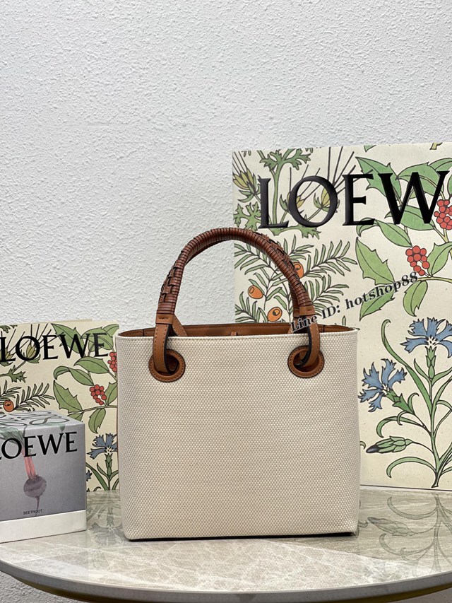 Loewe專櫃爆款帆布Tote女包 2022新款購物袋Anagram Tote羅意威手提肩背女包 10932 lyw1237